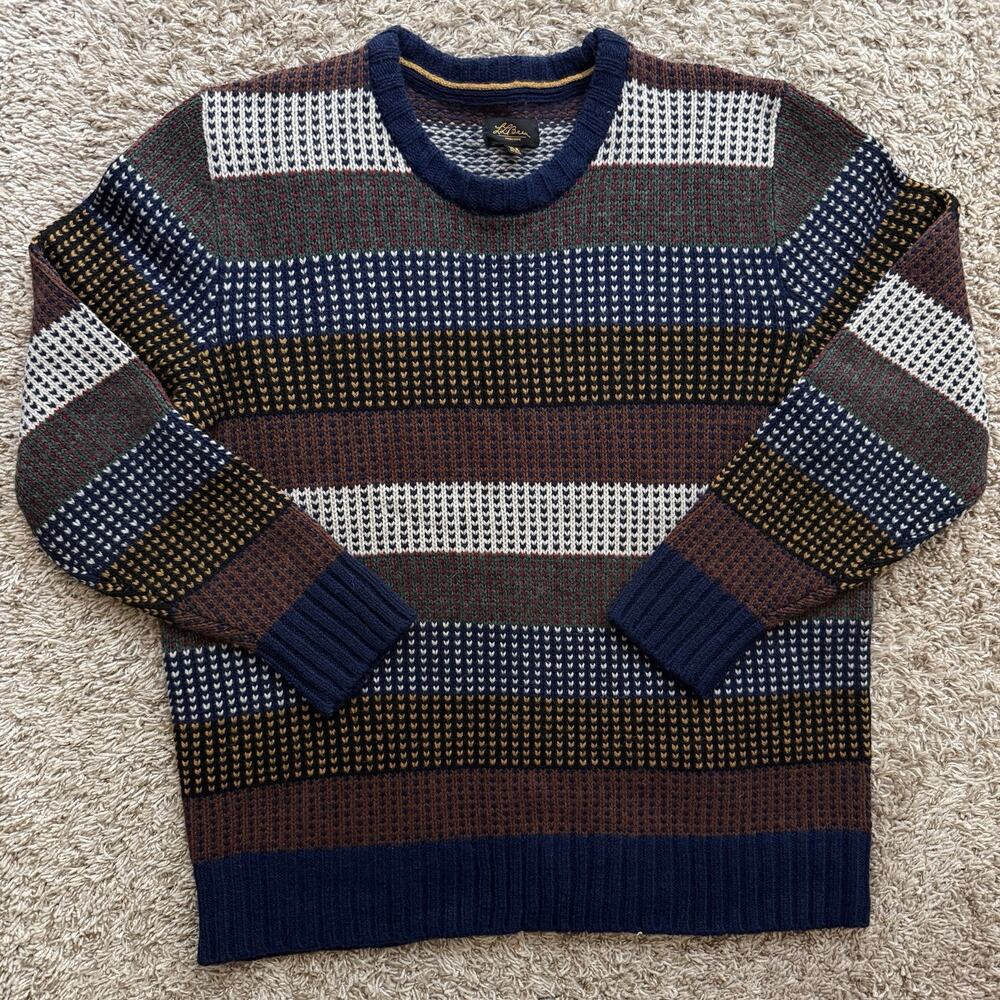 LL Bean Men’s Signature 1980 Matinicus Rock Sweater Wool Birdseye Crew Size XL